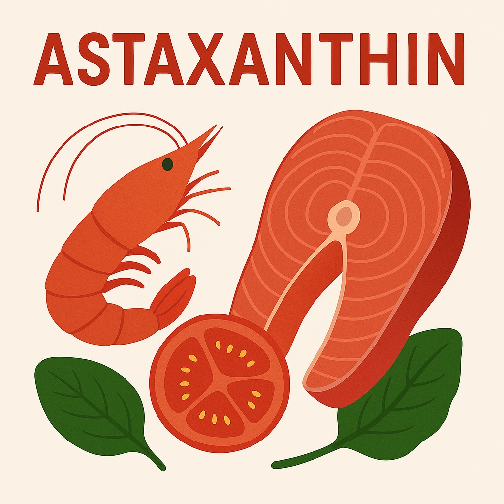 Astaxanthinreiche Lebensmittel: Lachs, Garnelen, Krill und Mikroalgen – starkes Antioxidans für Netzhaut und Sehnerv.